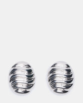 GROOVED CIRCULAR STUD EARRINGS SILVER Women's Sculpted Grooved Stud Earrings | Steve Madden