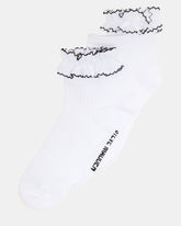 2 PACK AVA RUFFLE SOCKS WHITE Women's Double Ruffle Edge Anklet Socks | Steve Madden