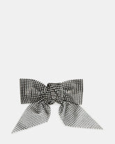 RHINESTONE MESH HAIR BOW Black/Silver | Women's Lux Rhinestone Mesh Hair Bow | Steve Madden