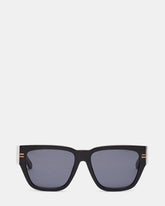 BRAISON Black Frame Cateye Solid Smoke Lens Sunglasses | Steve Madden