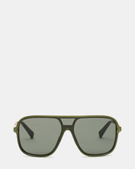 HARLAND Green Frame Shield Dark Grey Lens Sunglasses | Steve Madden