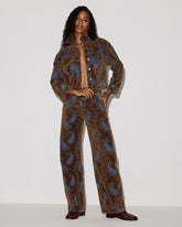 THE SYDNEE Teal Paisley High-Rise Barrel Denim Women's Jeans | Steve Madden