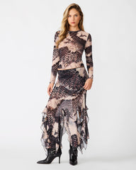 CHELSEY Moon Shadow Flowy Mesh Set Women's Maxi Skirt | Steve Madden