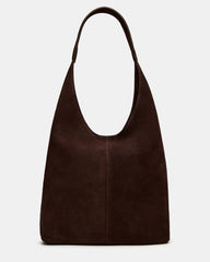 AUTUMN Bag Chocolate Shoulder Strap Slouchy Hobo Suede Tote Handbag | Steve Madden