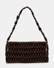 BEXA Chocolate Beaded Marble Shoulder Handbag | Steve Madden
