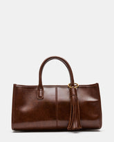 REECE Brown Tassel Top Handle Handbag | Steve Madden