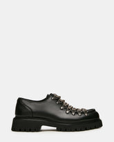 CALIX Black Leather Lace-Up Lug Men's Casual Shoe | Steve Madden