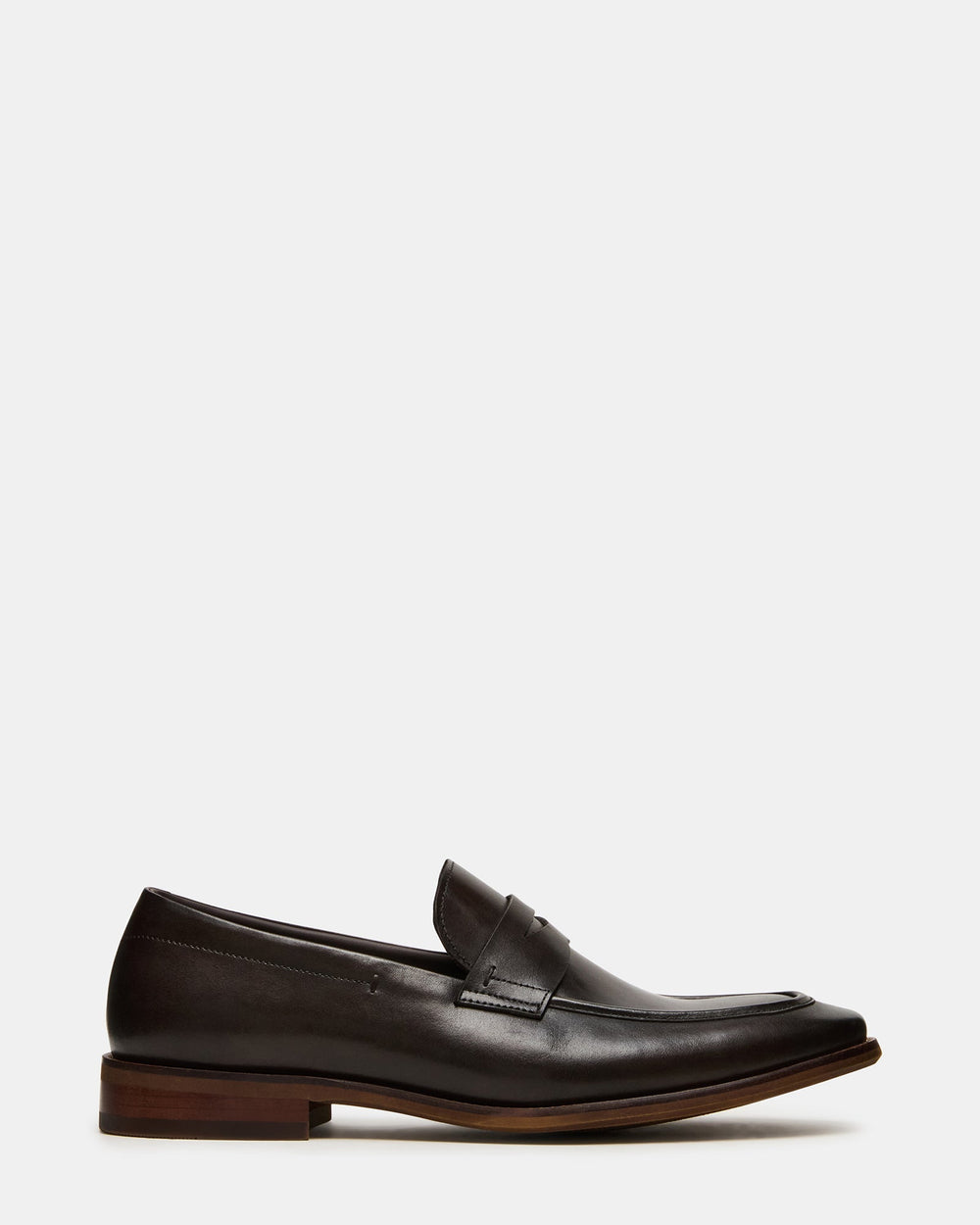 LIGHTNING Brown Leather Round-Toe Slip-On Men's Loafer | Steve Madden