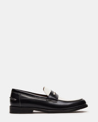 NATAN Black/ White Leather Men's Slip-On Dress Loafer | Steve Madden