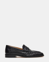 QUINCEY Black Leather Slip-On Men's Loafer | Steve Madden