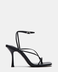 ANNIE Black Women's Strappy Square Toe Heel | Steve Madden