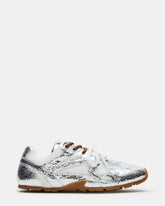 AZIEL Silver Low-Top Lace-Up Women's Sneakers | Steve Madden