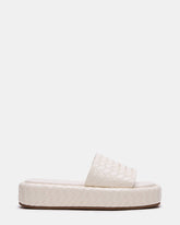BEACHY Quilted Bone Platform Slide Women's Sandal | Steve Madden
