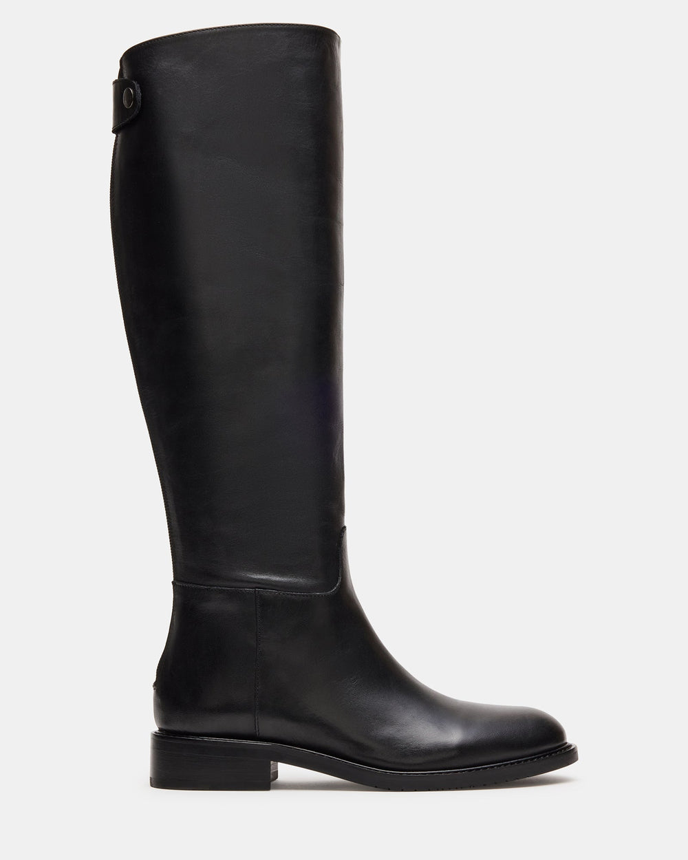 BEREN Black Leather Knee-High Women's Riding Boot | Steve Madden
