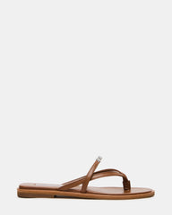CATALINA Tan Leather Thong Square-Toe Women's Sandal | Steve Madden