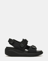 GALIA Black Velcro Chunky Platform Women's Sandals | Steve Madden