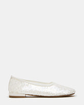 GARCELLE White Sequin Women's Ballet Flats | Steve Madden