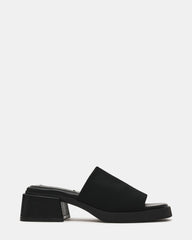 LUCEE Black Mule Square-Toe Women's Sandal | Steve Madden