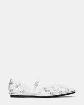 LUNETH Clear Mary Jane Ballet Eyelet Detail Women's Flat | Steve Madden
