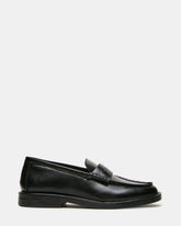 MADISON Black Leather Women's Penny Loafer | Steve Madden
