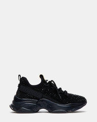 MAXIMA Black Rhinestones Women's Sneakers | Steve Madden