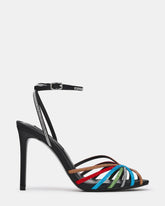 MIZUNA Black Multi Rhinestones Strappy Women's Stiletto Heel | Steve Madden