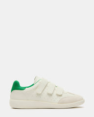 MOMENTUM White/Green Velcro Low-Top Women's Sneakers | Steve Madden