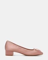 STEFFI Blush Satin Ballet Bow Women's Block Heel | Steve Madden