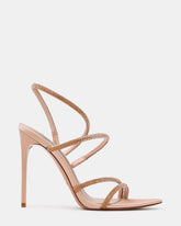 SYLO Champagne Rhinestones Embellished Strappy Women's Stiletto Heel | Steve Madden