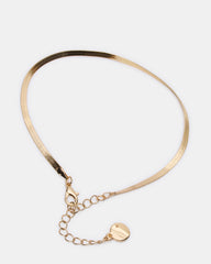 HERRINGBONE CHAIN ANKLET SET GOLD