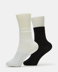 2 Pack Lace Anklet Women's Quarter Socks White | Steve Madden