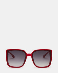 MALERIE Red Frame Square Grey Gradient Lens Sunglasses | Steve Madden