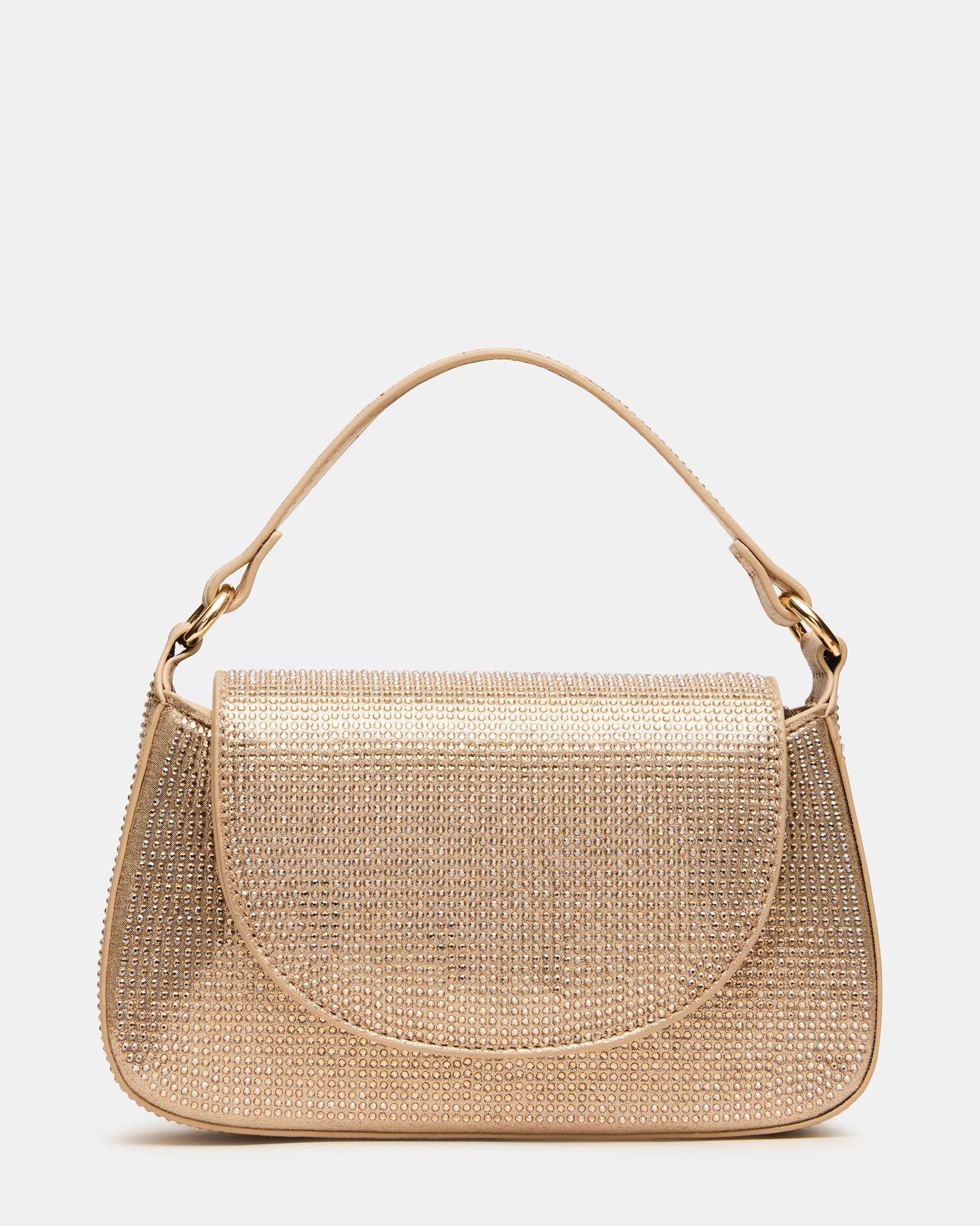 JORDIN Gold Embellished Rhinestones Top-Handle Handbag | Steve Madden