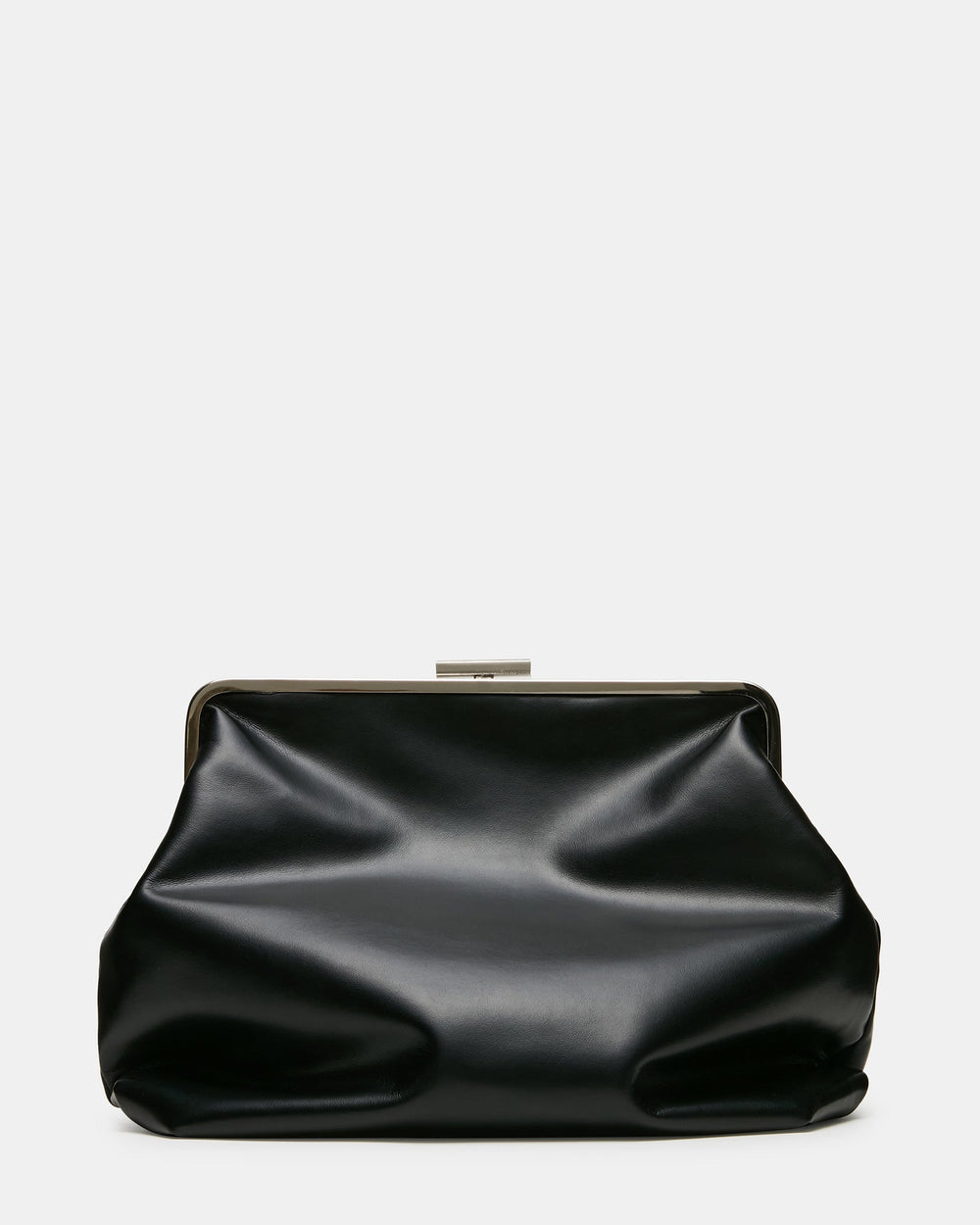 SEFINA Black Kiss-Lock Oversized Clutch Handbag | Steve Madden