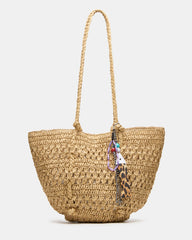 TYDES Bag Natural Boho Straw Shoulder Strap Tote Handbag | Steve Madden