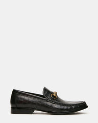 BROOKLYN Black Crocodile Horsebit Slip-On Men's Loafer | Steve Madden