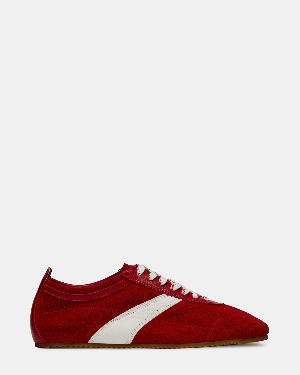 JUNA Red Low-Top Lace-Up Stripe Men's Sneaker | Steve Madden