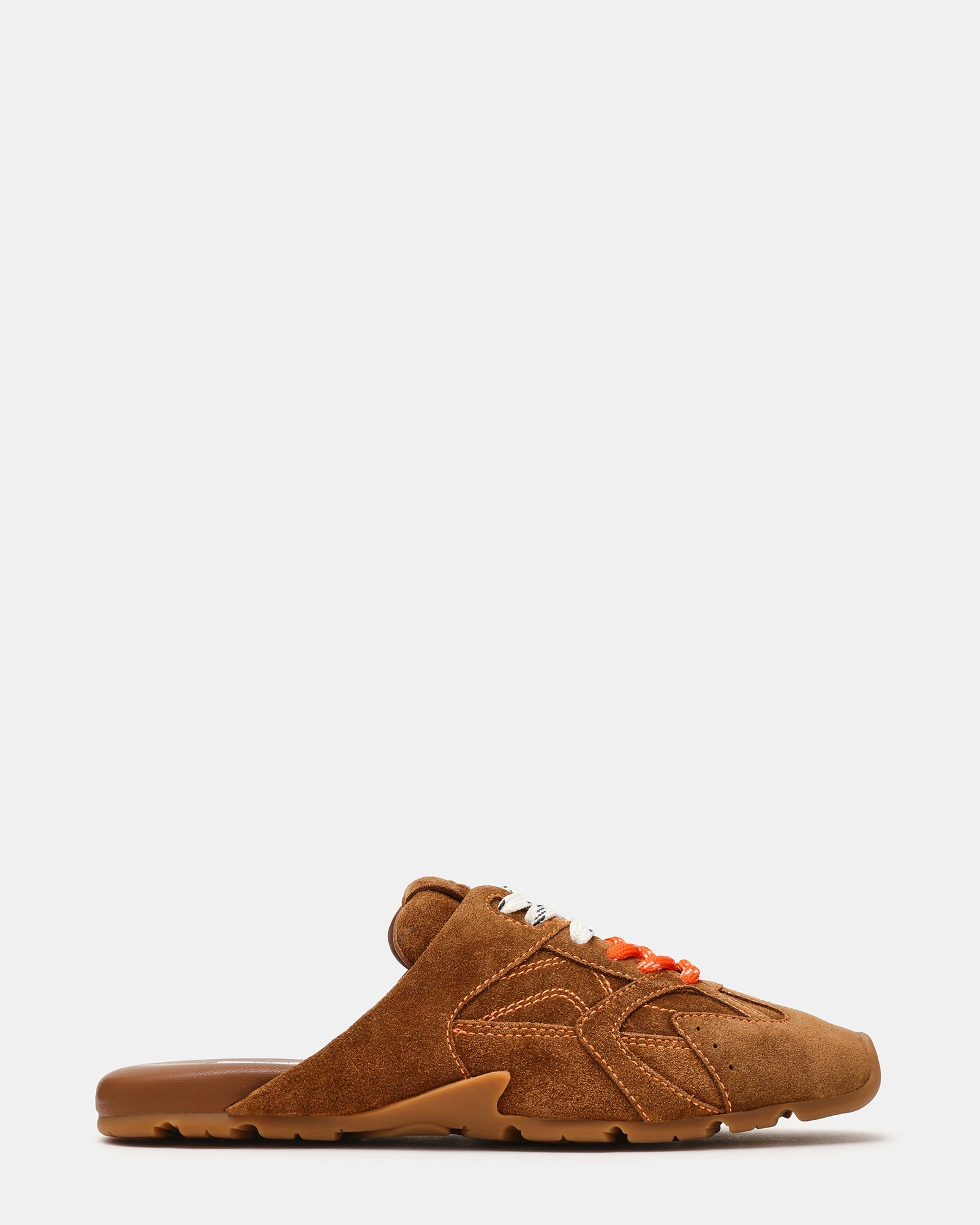 AZIEL MULE Chestnut Suede Low-Top Lace-Up Slip-On Women's Sneaker | Steve Madden
