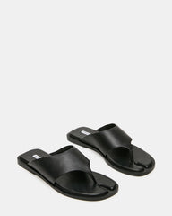 ILLIA Black Leather Tabi-Inspired Thong Women's Sandal | Steve Madden