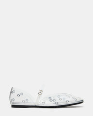 LUNETH Clear Mary Jane Ballet Eyelet Detail Women's Flat | Steve Madden