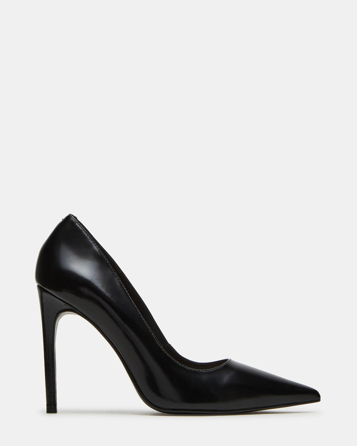NOIR Black Leather Pointed-Toe Stiletto Pump Women's Heels | Steve Madden