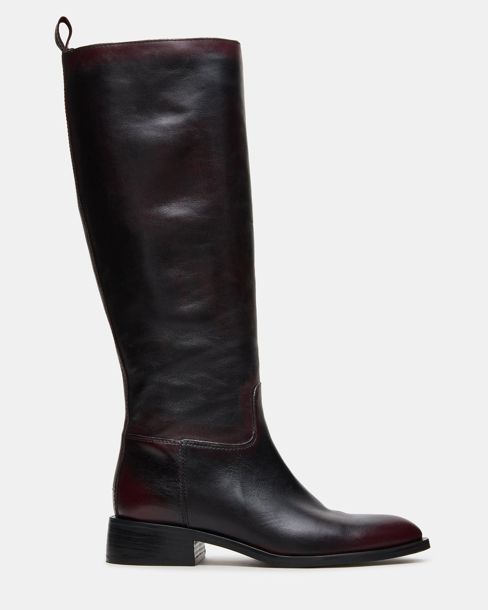 REMINGTON Dark Cherry Leather Knee-High Women's Riding Boot | Steve Madden